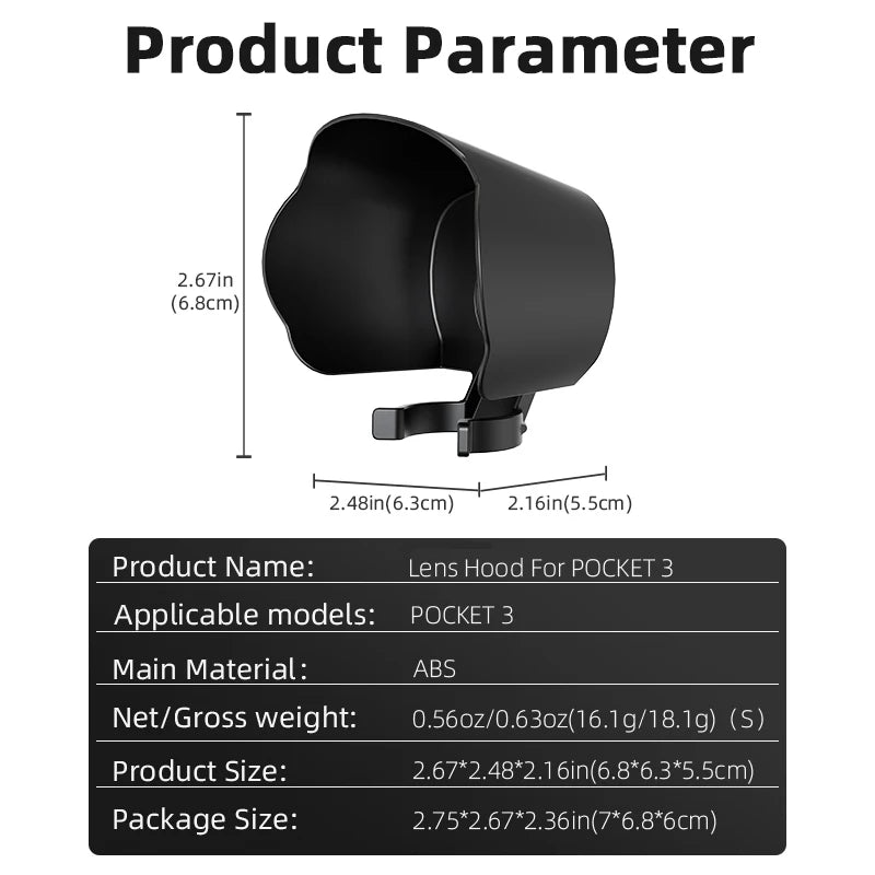Parasole Antiriflesso per Fotocamera Action Cam