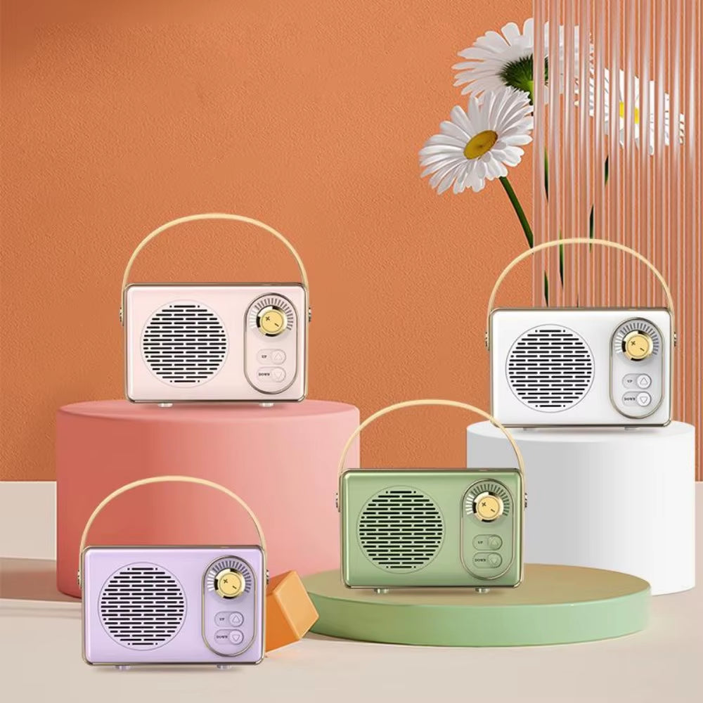Speaker Bluetooth Retro Portatile Con TF Card