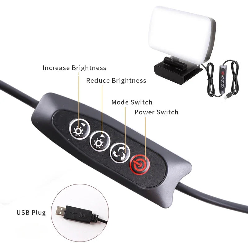 Selfie Ring Light LED per Webcam E Streaming
