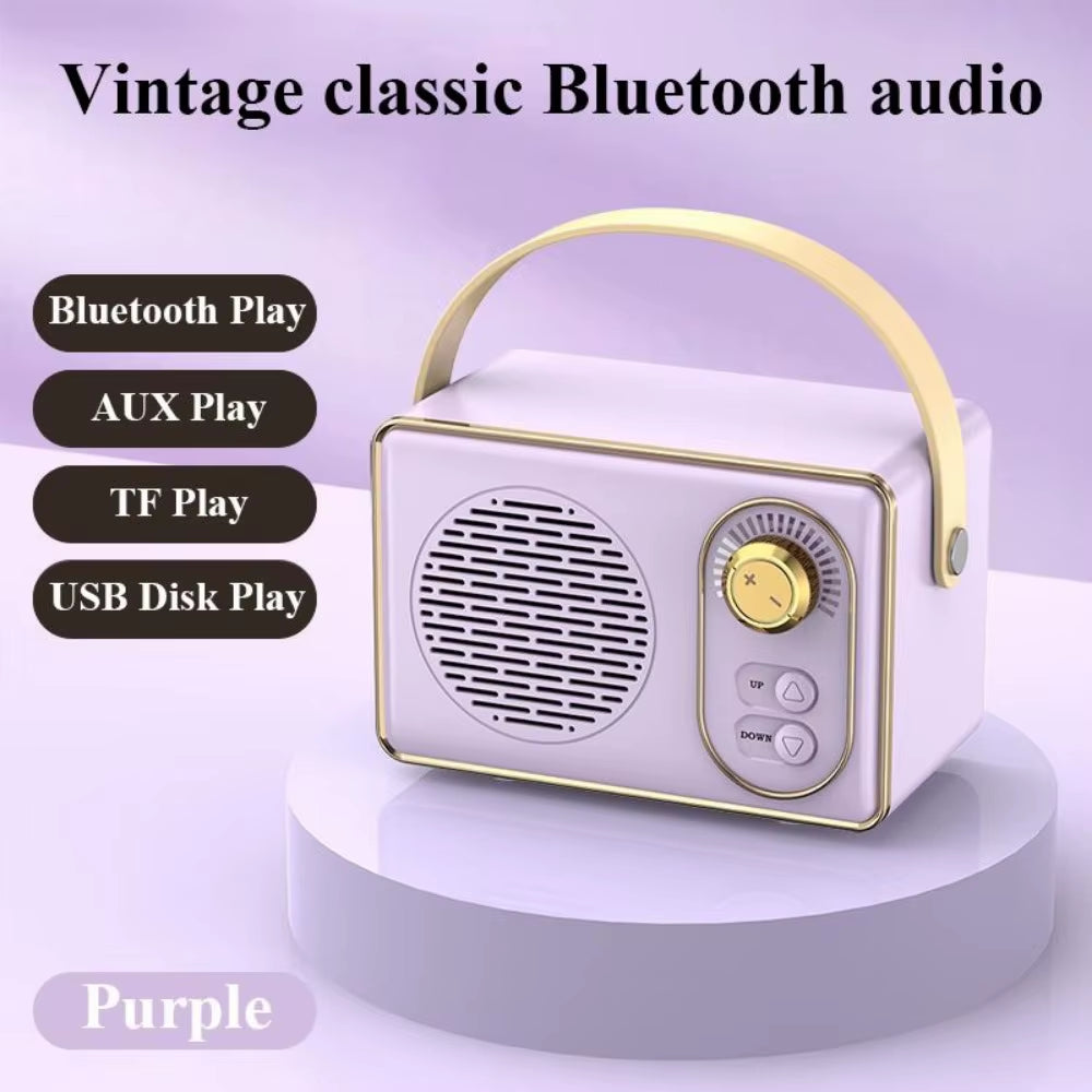 Speaker Bluetooth Retro Portatile Con TF Card