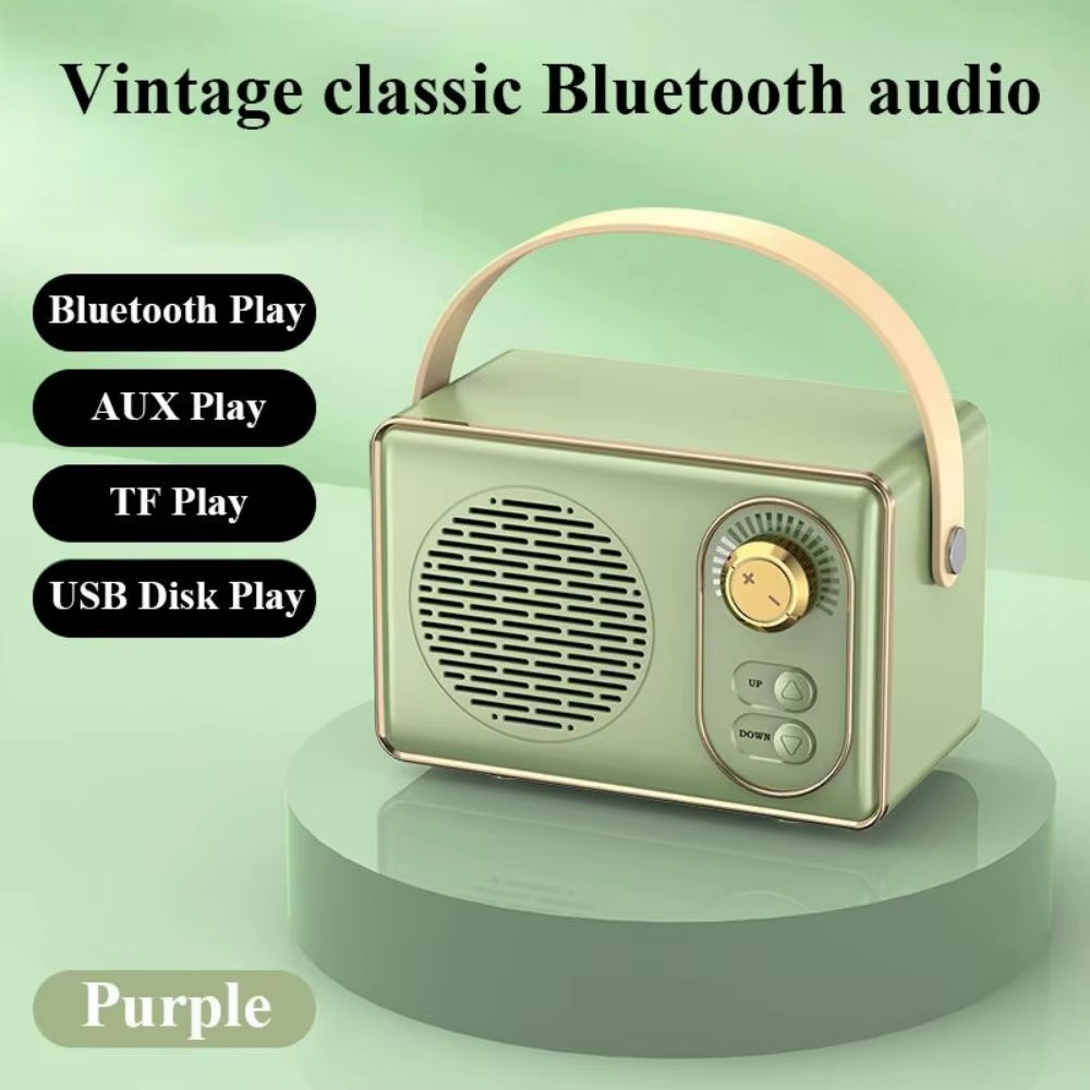 Speaker Bluetooth Retro Portatile Con TF Card