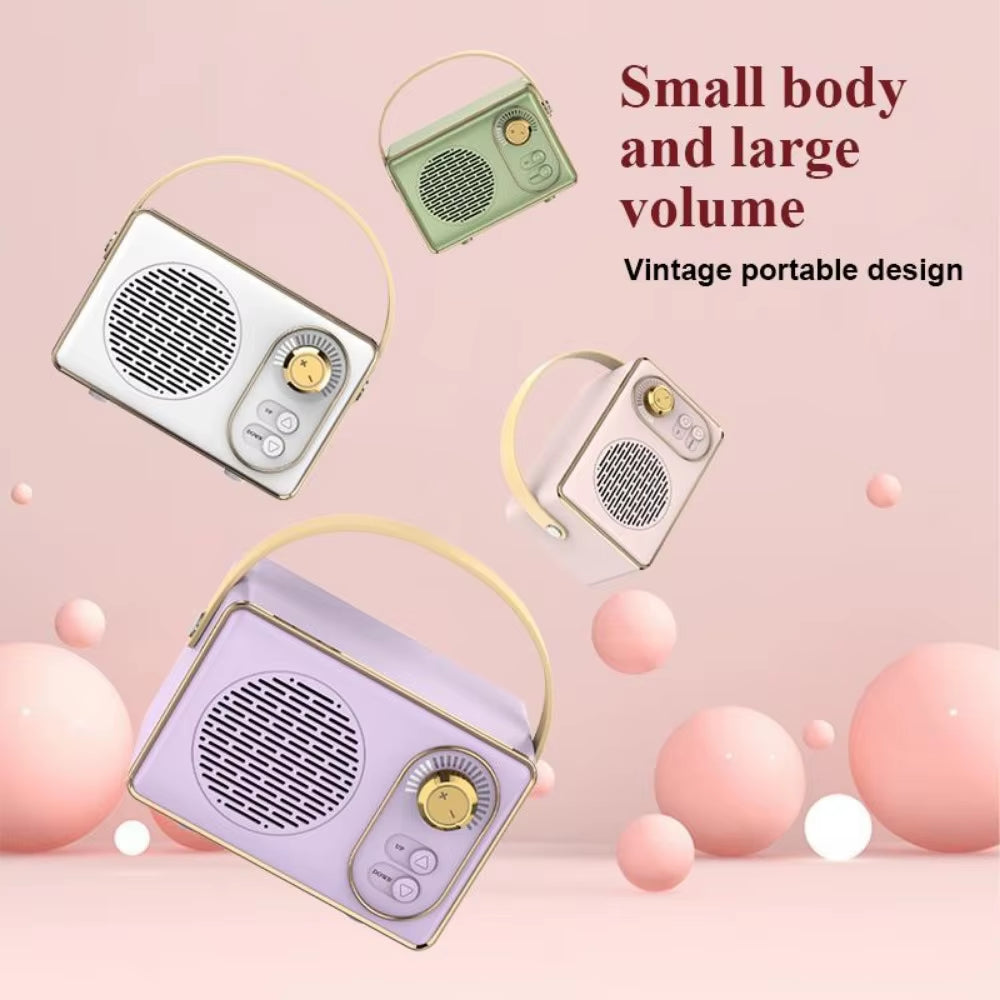 Speaker Bluetooth Retro Portatile Con TF Card